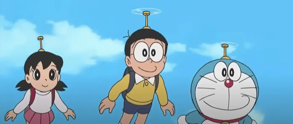 Download Doraemon X APK 1.3c Latest Android Version 2026 13 Shizuka, Nobita, and Doraemon are on a mission flying with Bambo Copter during the daytime